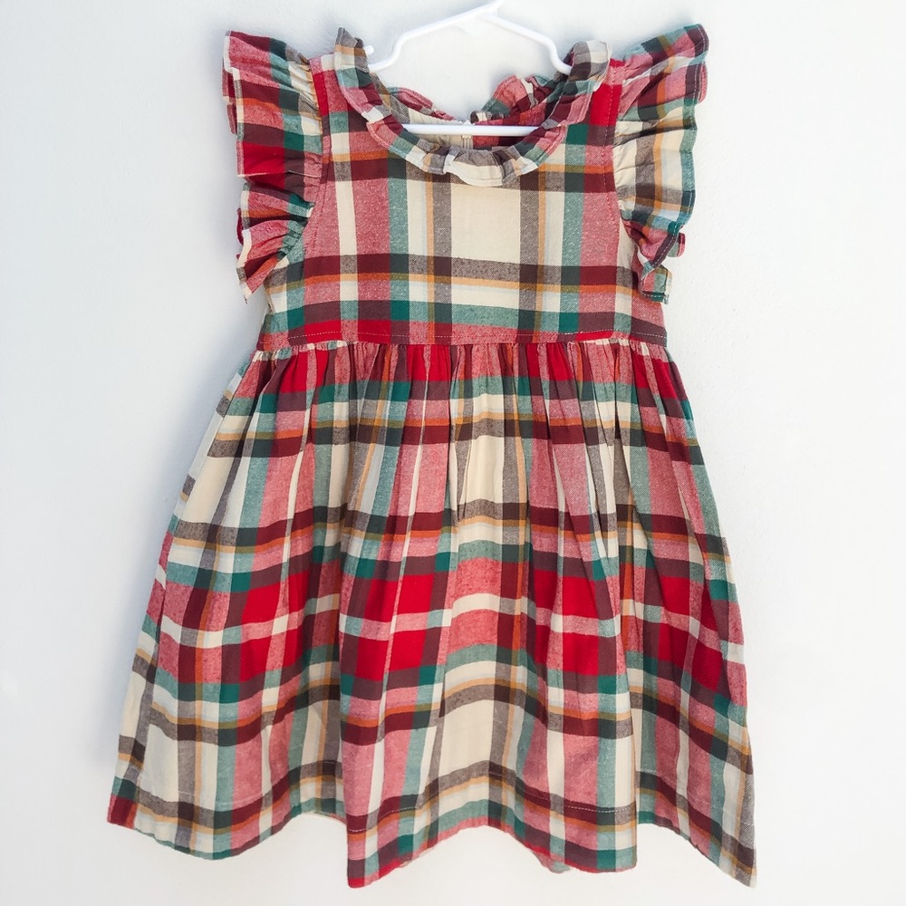 Pink Chicken Plaid Flannel Dress
